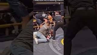 Head kick in boxing match🤨 fypage trending funny funnyvideo boxing [upl. by Eniwtna]