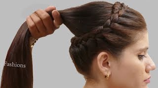 Different Ponytail hairstyle for Weddingparty  Hairstyles for School  College Work [upl. by Needan874]