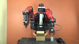 Packaging Demo of Baxter Robot using 2Finger Adaptive Robot Grippers from Robotiq [upl. by Liagibba]