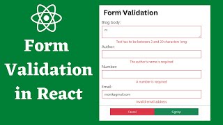 Form Validation in React JS  React Form Validation  Validate Form in React [upl. by Ahsatniuq499]