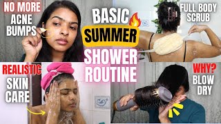 realistic HOT SUMMER SHOWER Routine 2023  truth about my SKINCARE amp BODY CARE  Shalini Mandal [upl. by Namus]