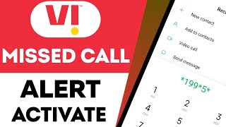 How To Activate Missed Call Alert In Vi  Vi Missed Call Alert Activation Vodafone Idea [upl. by Carlisle530]