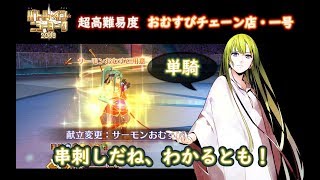 【FGO】〔超高難易度単騎〕串刺しだね、わかるとも！「おむすびチェーン店・一号」～ギル祭～ [upl. by Mahalia975]