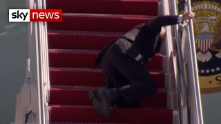 President Biden falls on Air Force One stairs [upl. by Isiad]