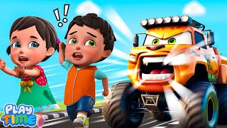 Wheels On The Monster Truck  School Play Version   Nursery Rhymes amp Kids song [upl. by Alac]