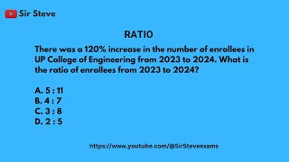 Ratio There was a 120 increase in the number of enrollees in UP College of Engineering from 2023 t [upl. by Fergus397]