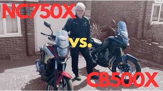 Honda CB500X vs NC750X  Quick Comparison [upl. by Larrabee969]