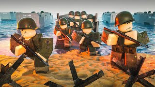 Epic DDAY Invasion on Omaha Beach in this WW2 Battle Simulator in Roblox [upl. by Legnalos692]