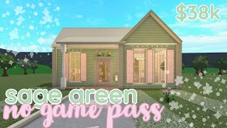 38k NO GAME PASS green home  bloxburg build [upl. by Erinna359]