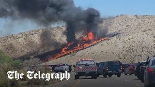 F35 fighter jet crashes into New Mexico hillside [upl. by Tandie]