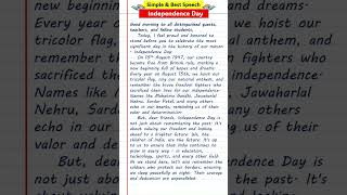 Independence Day Speech  independence day speech in english 2024 [upl. by Eiramave]