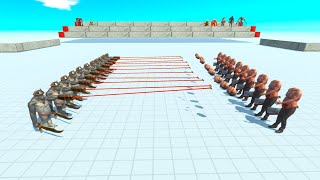 10 vs 10 infernals vs mutant primates Animal Revolt Battle Simulator [upl. by Pack606]