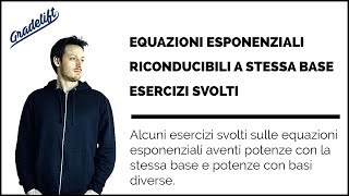 Equazioni Esponenziali Esercizi Svolti [upl. by Pentheam540]