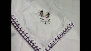 Nazar on art is live handkerchief border embroidery design [upl. by Lewak]