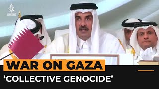 Qatar’s Emir says what is happening in region is ‘collective genocide’  AJ shorts [upl. by Rai]