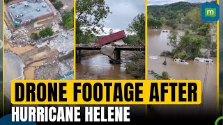 Drone footage after Hurricane Helene shows devastation in North Carolina [upl. by Addison]