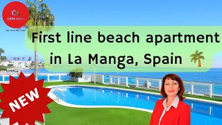 JUST 155000€ PROPERTY IN SPAIN 1ST LINE BEACH APARTMENT IN LA MANGA DE MAR MENOR SAN JAVIER MURCIA [upl. by Ayanaj]