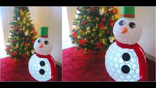 How to make a snowman with recycled plastic cups [upl. by Theodoric545]