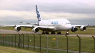 Airbus A380 Landing Backtrack amp Takeoff At East Midlands Airport  FWWOW The Flying Testbed [upl. by Ardena]