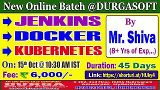 JENKINS DOCKER amp KUBERNETES Online Training  DURGASOFT [upl. by Juieta]