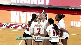 Marist Volleyball vs Manhattan Highlights [upl. by Gaige]