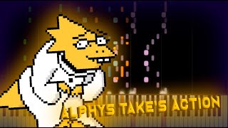 Undertale Alphys Takes Action ▶ Synthesia  Piano [upl. by Enrobyalc176]