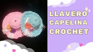 Sombrero a crochet capelina a crochet para llaveros facil diy como hacer mini capelinas [upl. by Atirabrab]