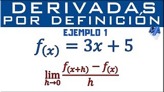 Derivada de una función usando la definición  Ejemplo 1 [upl. by Haveman]