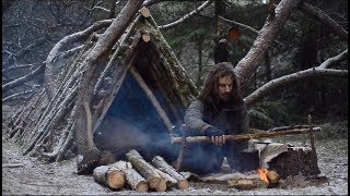 Bushcraft trip  making carving bench  permanent aframe camp series part 3  long version [upl. by Gomer105]