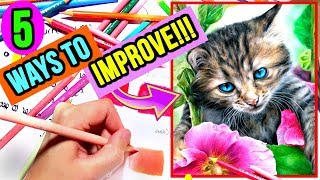 5 EASY Ways To IMPROVE Your Coloured Pencil Drawings  Top Drawing Tips For Beginners [upl. by Camala461]