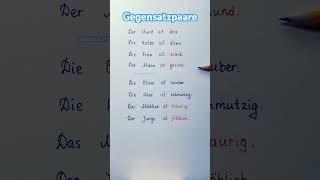 Gegensätze Teil 5 deutsch deutschfüranfänger deutschlernen german learngerman adjektive short [upl. by Honey]