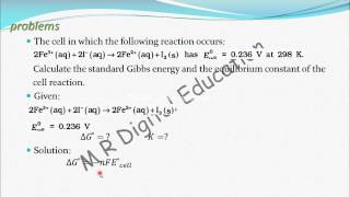 Problem2 on Gibbs Free Energy ampequlibrium constantElectrochemistry part 37 for CBSE class 12 JEE [upl. by Elohcan]