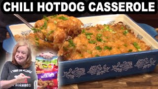 CHILI HOT DOG TATER TOT CASSEROLE [upl. by Akili913]