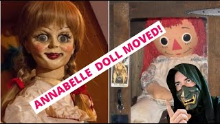 REAL ANNABELLE DOLL being moved haunted annabelle doll edandlorrainewarren scary possession [upl. by Ronnoc]