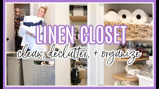 CLEAN DECLUTTER  ORGANIZE WITH ME 2021  HALL LINEN CLOSET ORGANIZATION [upl. by Semreh]