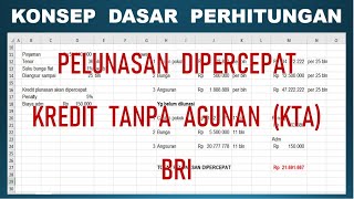 PERHITUNGAN DASAR PELUNASAN DIPERCEPAT PADA KREDIT TANPA AGUNAN KTA DI BRI [upl. by Iadam]