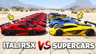 GTA 5 Online  11 FASTEST SUPERCARS VS ITALI RSX WHICH IS FASTEST  DRAG RACE [upl. by Joung]