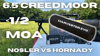 Hornady Eld X vs Nosler E Tip  Silencerco Harvester Evo  65 Creedmoor [upl. by Hedaza]