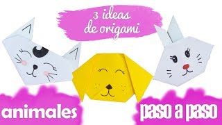 3 IDEAS FÁCILES DE ORIGAMI  ESPECIAL NIÑOS  ANIMALES [upl. by Atel294]