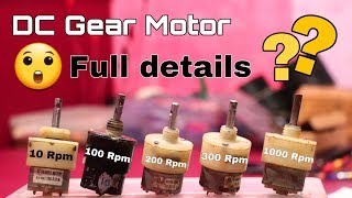 Dc gear motor 10 rpm 100 rpm 200 rpm 300 rpm 500 rpm 1000 Rpm full detail in Hindi [upl. by Aihsined]