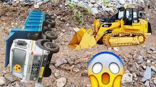 Dump Truck Accident Reversing Gone Wrong in Stone Quarry Pulling Out Super Power JCB  FT Toys [upl. by Rayner]