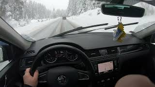 Kühtai Tirol drive in winter with Skoda Rapid Spaceback 12 TSI [upl. by Tomkin596]