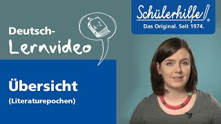 Übersicht der Literaturepochen 🎓 Schülerhilfe Lernvideo Deutsch [upl. by Florrie]