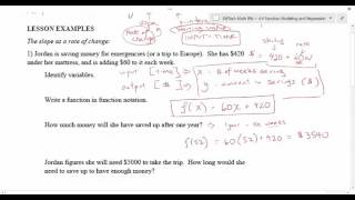 441  Rate of Change and Creating a Linear Model [upl. by Noirb713]