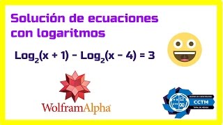 WolframAlpha Solución de ecuaciones con logaritmos [upl. by Nylanaj]