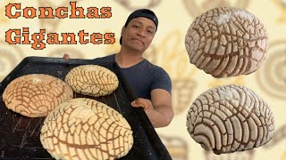 Las CONCHAS GIGANTES de mantequilla más fáciles de hacer proceso artesanal [upl. by Adnil501]