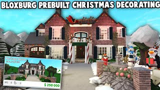 DECORATING A BLOXBURG PREBUILT HOUSE FOR CHRISTMAS i discovered something new [upl. by Steffane]