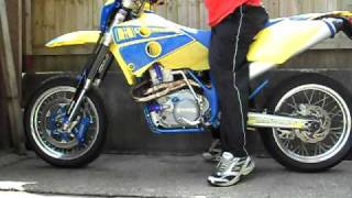 husaberg 650 supermoto starting how to do it properly [upl. by Adan]