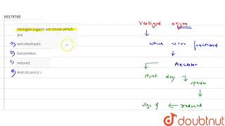 Vestigial organs are those which are [upl. by Ekalb]