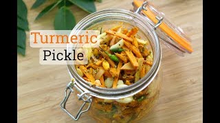 Fresh Turmeric Pickle Recipe  Haldi Achar  Skinny Recipes For Weight Loss [upl. by Elyrrad]